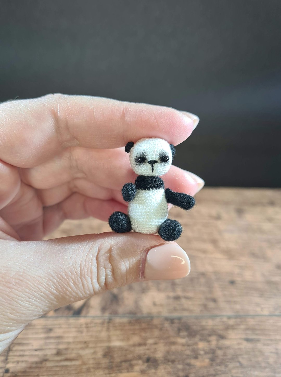 Amigurumi熊猫毛绒玩具 - 玩偶/公仔 - 绣线 黑色