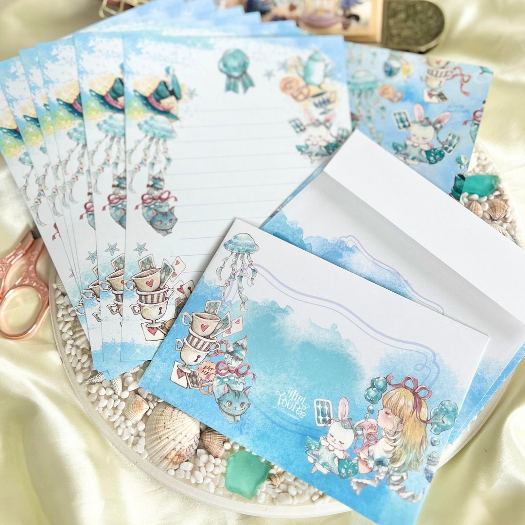 信套装 　海上派对　爱丽丝梦游仙境 - 信封/信纸 - 纸 白色
