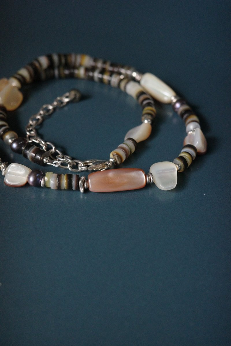 海之歌颂 - 深礁 纯银贝壳珍珠项链手链二用 - 项链 - 纯银 