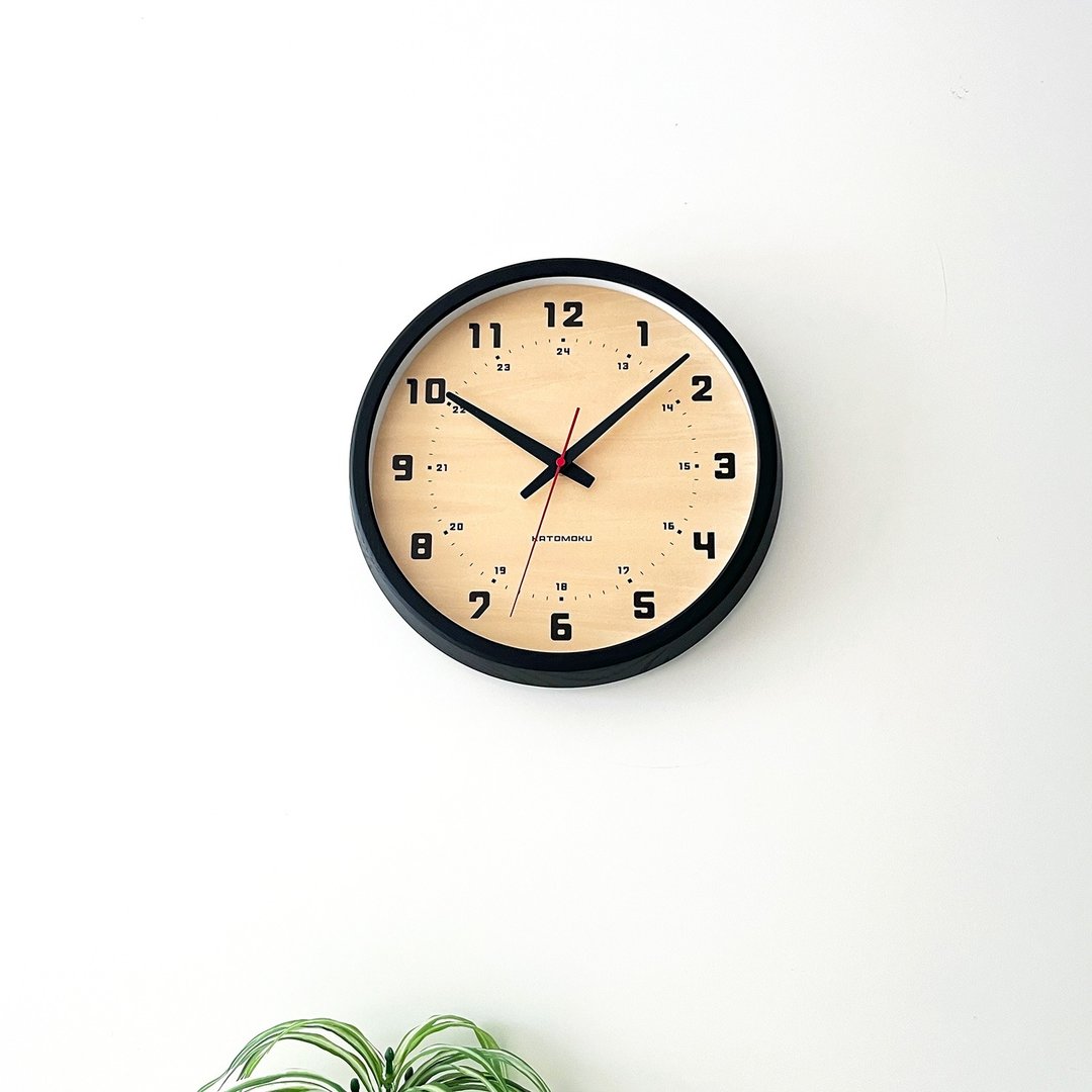 KATOMOKU muku clock 8 (km-81BK) 胶合板表盘 挂钟 日本制造 - 时钟/闹钟 - 木头 黑色