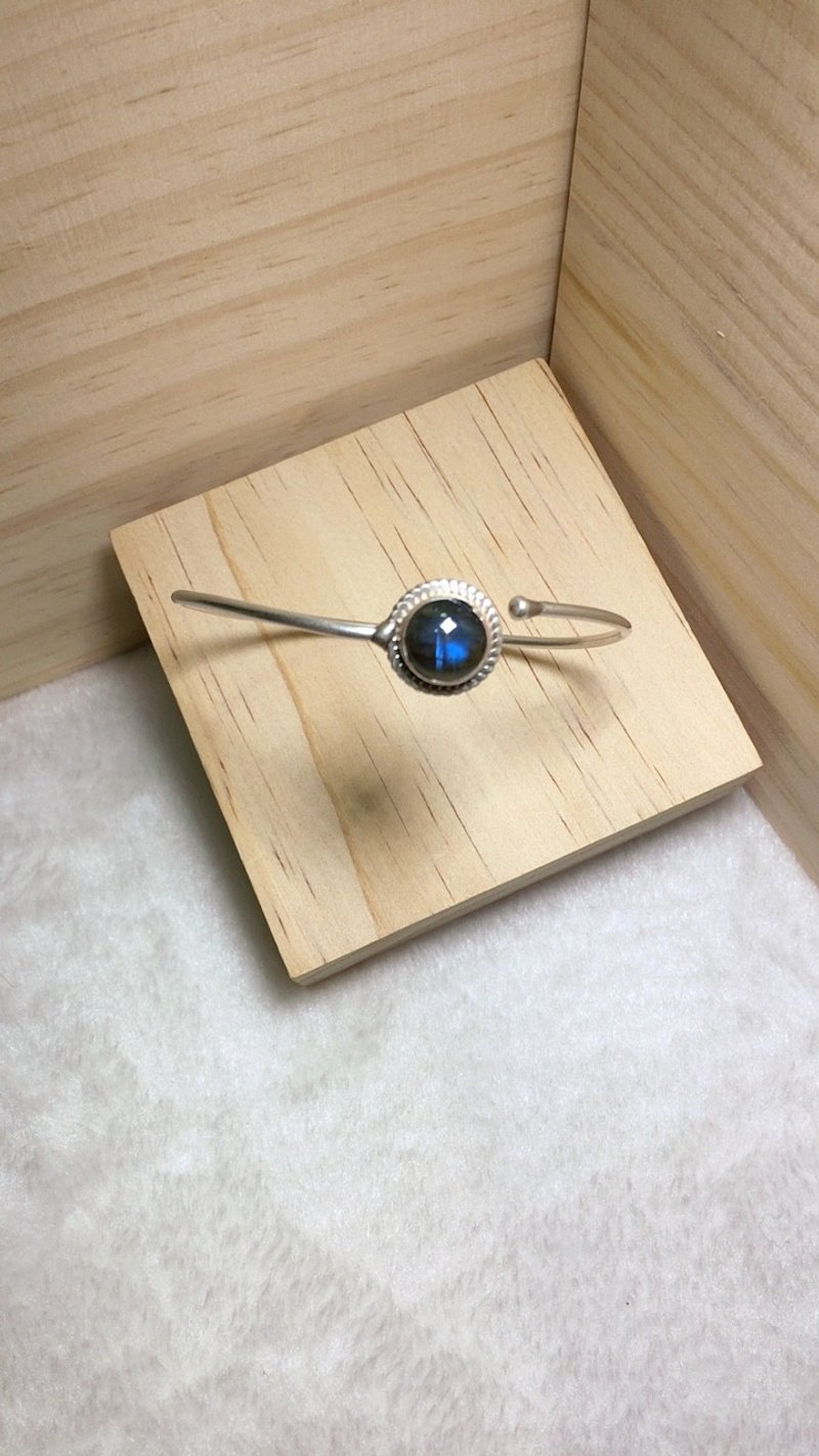 拉长石 手环 尼泊尔 手工制 925纯银材质 - 手链/手环 - 宝石 