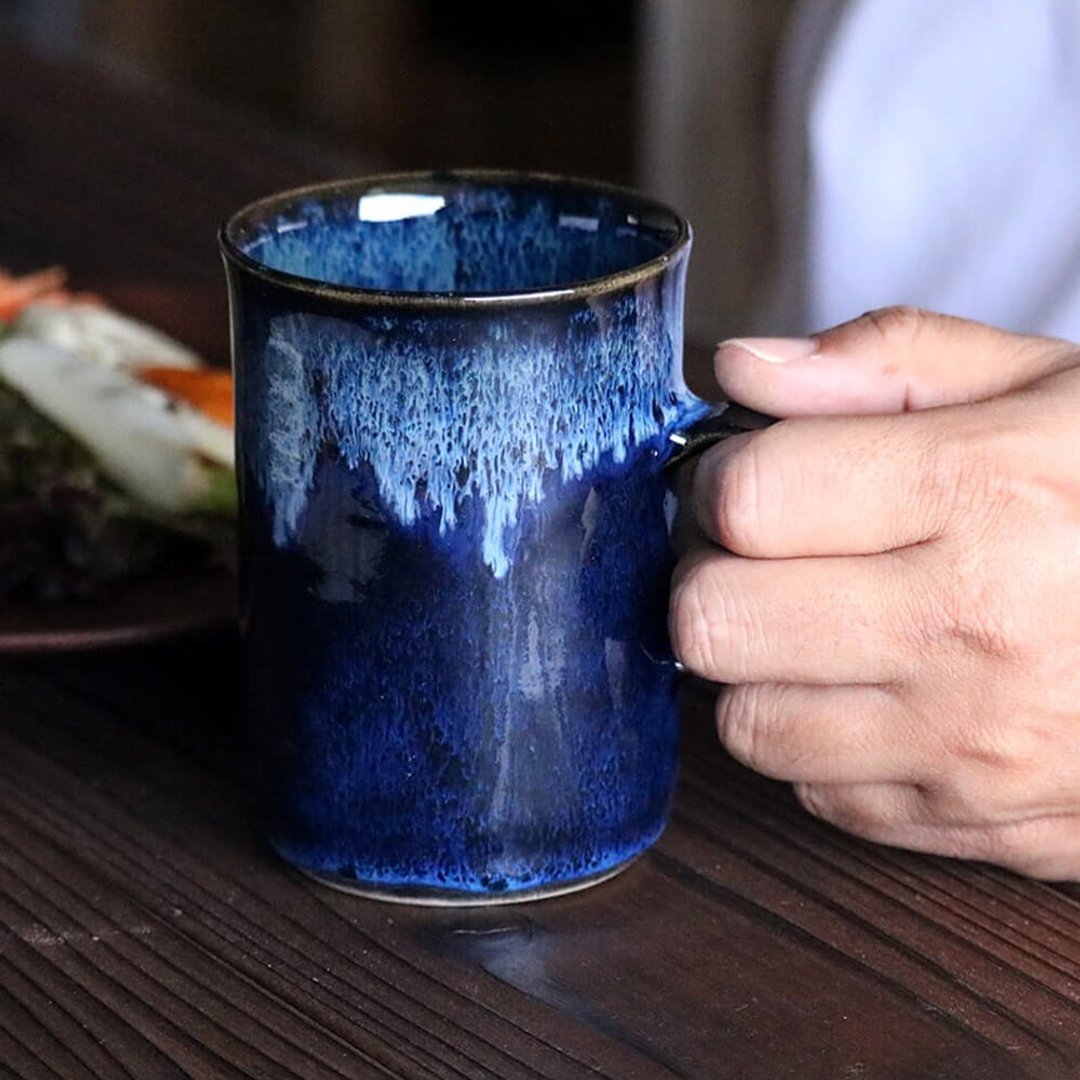 小石瓦窑小石瓦窑 靛蓝釉杯 不倒翁 Shuzangama窑 陶瓷器皿 - 其他杯子 - 陶 蓝色