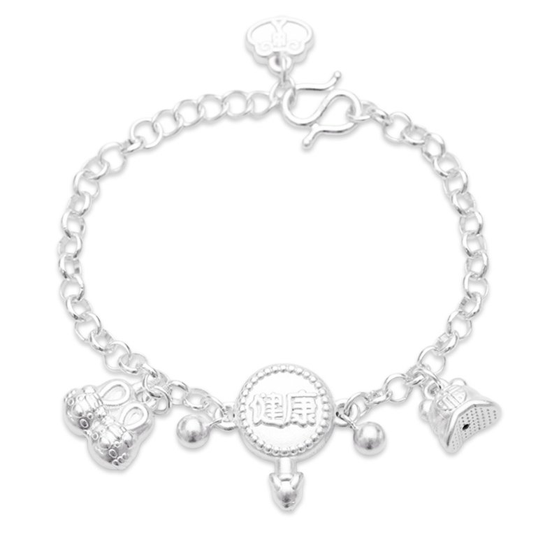 【童乐绘金饰】儿童纯银手链 小朋友守护神-虎爷 (弥月银饰 足银) - 满月礼盒 - 纯银 银色