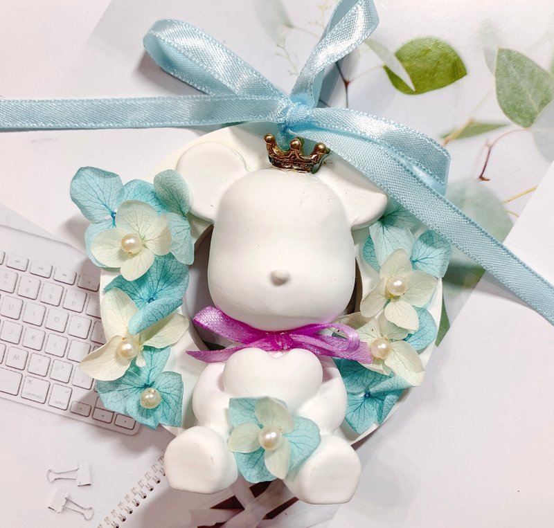 【DIY材料包】花圈小熊扩香石 初学者可 简易好上手 - 蜡烛/香氛/手工皂 - 其他材质 多色