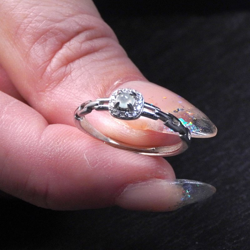 冰种翡翠蛋面戒指 925纯银 | 天然缅甸玉翡翠A货 | 送礼 - 戒指 - 玉石 透明