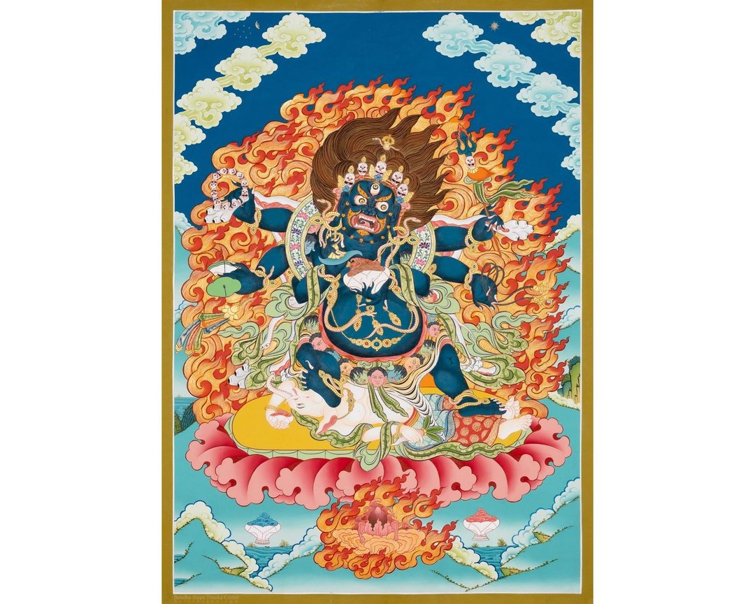 灵性六臂大黑天唐卡  忿怒的守护者 - 墙贴/壁贴 - 其他材质 多色