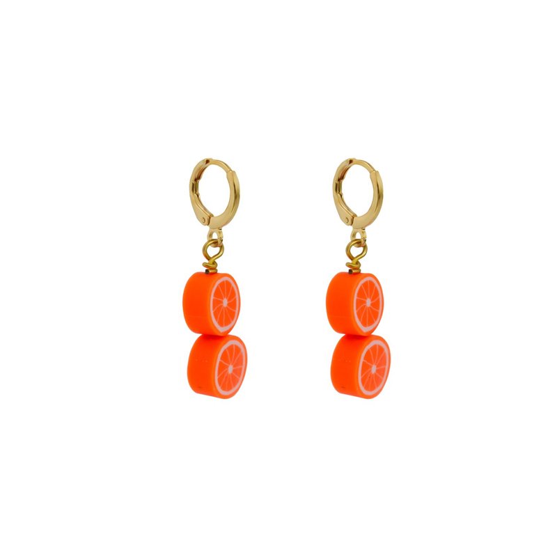 Orange fruit huggie drop earrings | by Ifemi Jewels - 其他 - 其他材质 金色