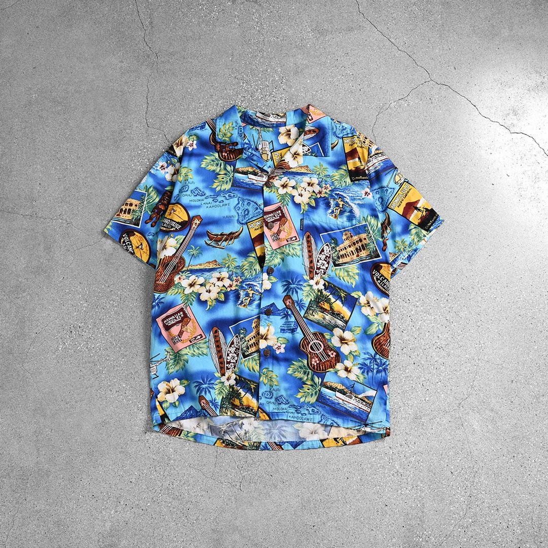 Aloha Shirts 夏威夷衫 / 古巴领衬衫、夏季古着衬衫、保龄球衬衫 - 男装衬衫 - 其他材质 蓝色