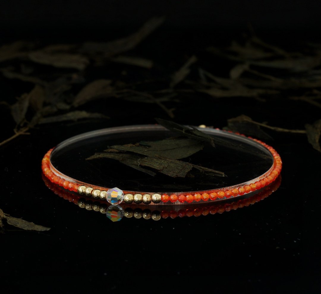 轻奢风 橙锆石 14KGF Swarovski 水晶手链 - 手链/手环 - 宝石 