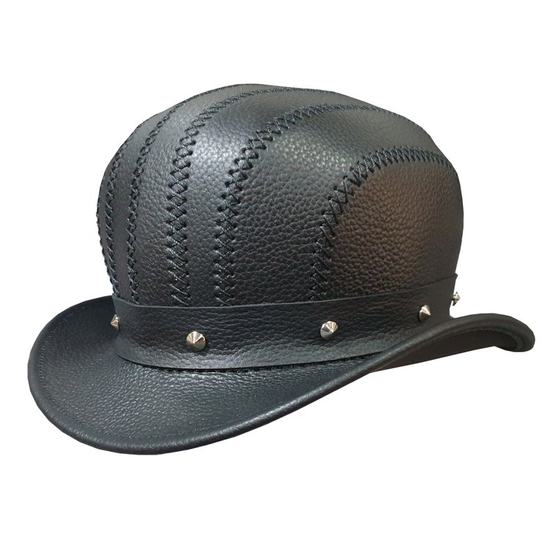 Steampunk Bowler Leather Top Hat - 帽子 - 真皮 黑色