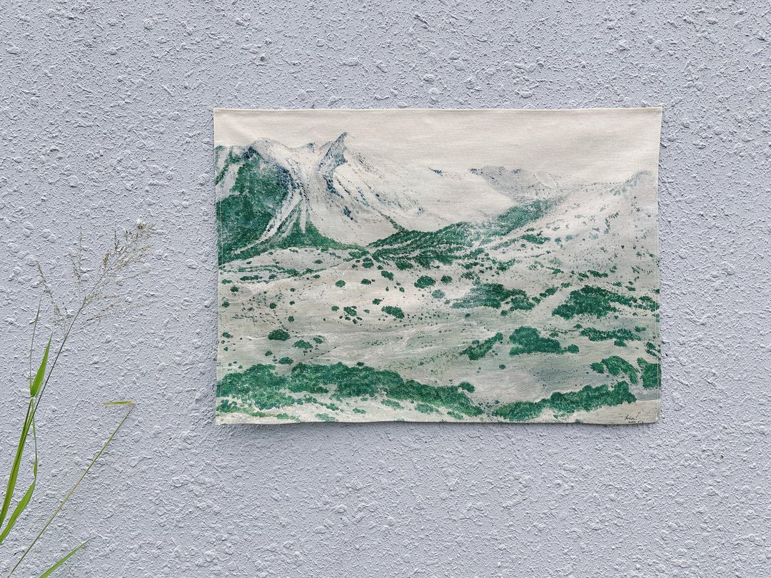 台湾山挂布 - 南湖冰帽 - 海报/装饰画/版画 - 棉 绿色