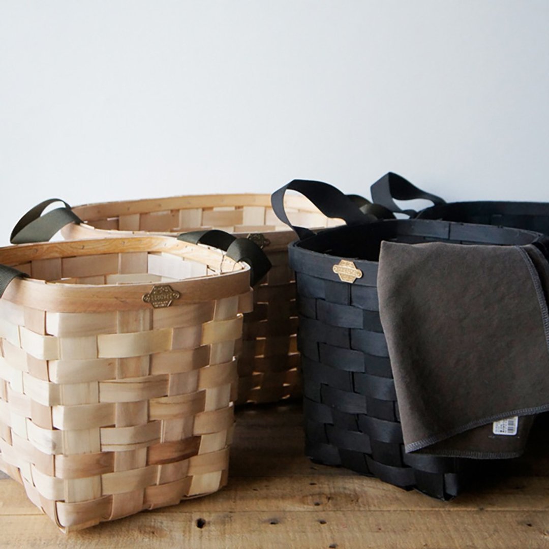 WOODEN BASKET BLACK Square 木制置物篮 – 方形 / 黑色 - 置物架/篮子 - 木头 黑色