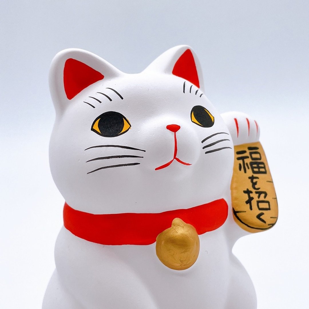 【白耀辟福】日本谷中堂招财猫 | 白 - 摆饰 - 瓷 白色