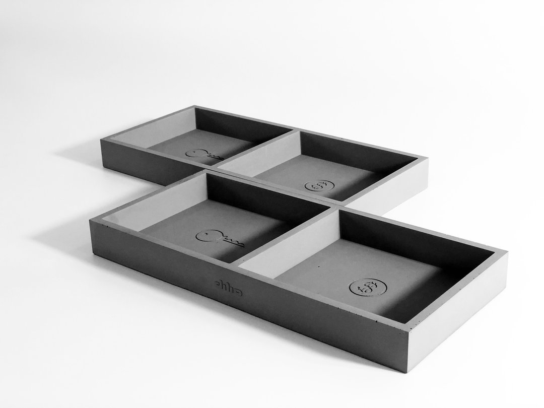 放这里零钱钥匙盘 - 收纳用品 - 水泥 灰色