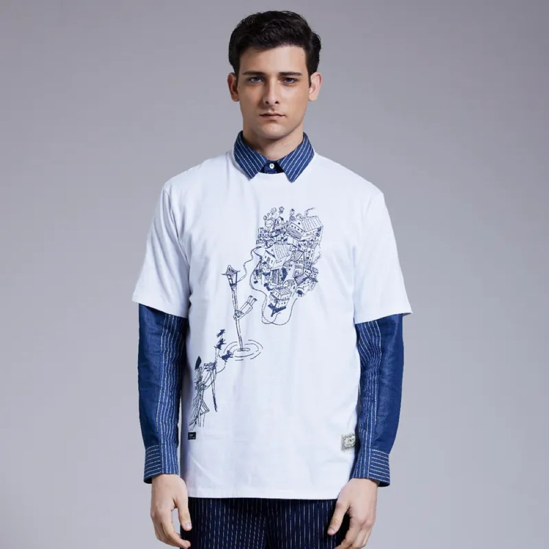 王登钰联名T-shirt_幽暗小径的鬼 - 男装上衣/T 恤 - 棉 