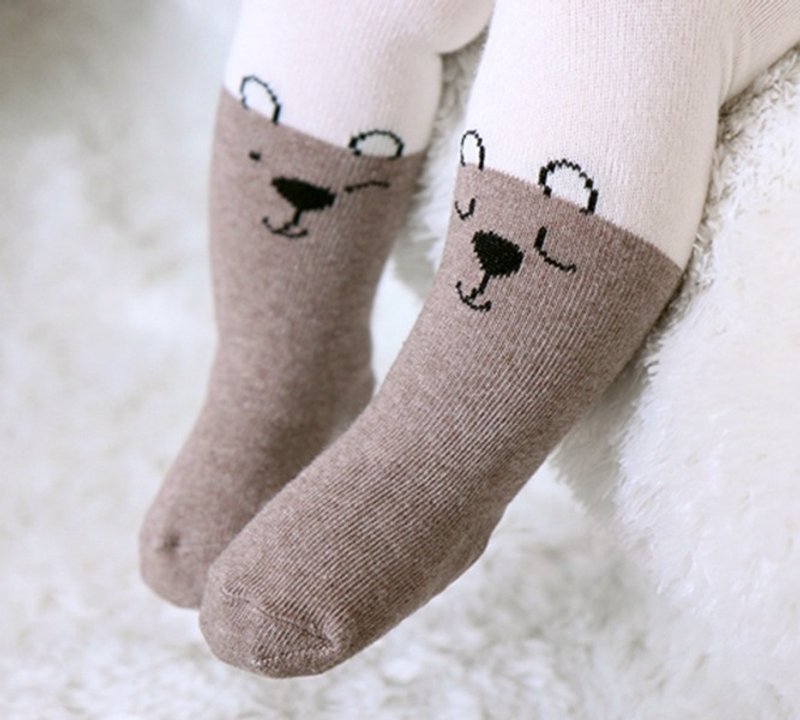 Happy Prince Winky婴童裤袜 韩国制 - 婴儿袜子 - 棉．麻 卡其色