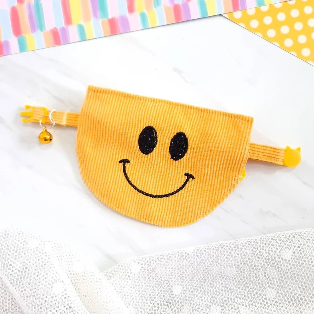 Little Tiger style Bandana Cat Collar with Breakaway Safety Buckle - 项圈/牵绳 - 棉 黄色