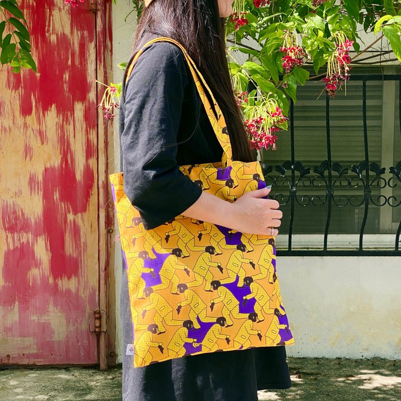 【锦源兴】抓猴提袋 l 托特包 购物袋 帆布袋 大容量 A4 印花 - 侧背包/斜挎包 - 聚酯纤维 多色