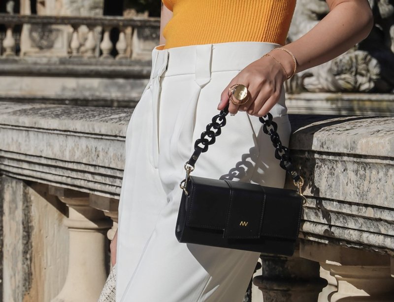 AVA 真皮小方包 - 黑色 - 侧背包/斜挎包 - 真皮 黑色