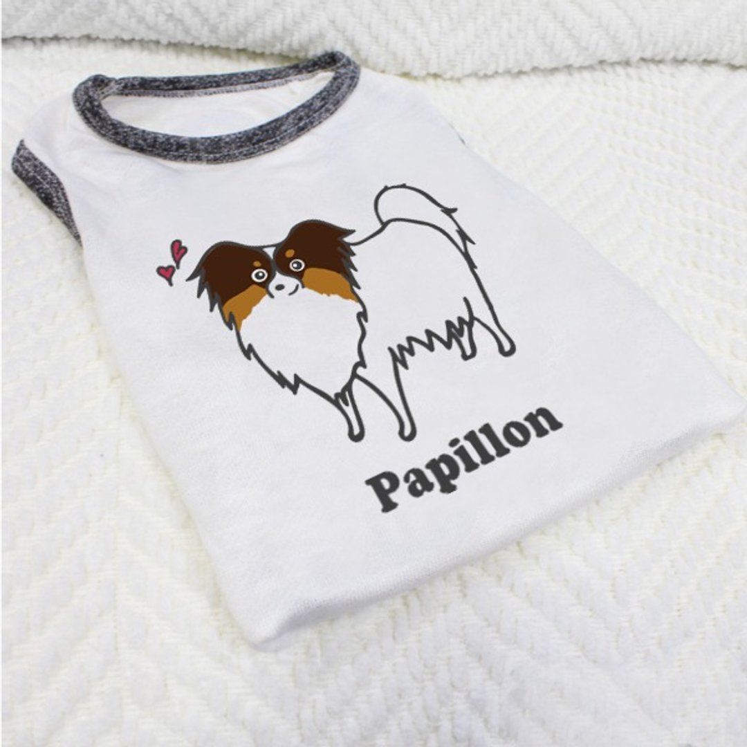 [毛孩姓名订做款] 蝴蝶犬 Papillon 反光衣(毛孩款) - 衣/帽 - 棉 白色