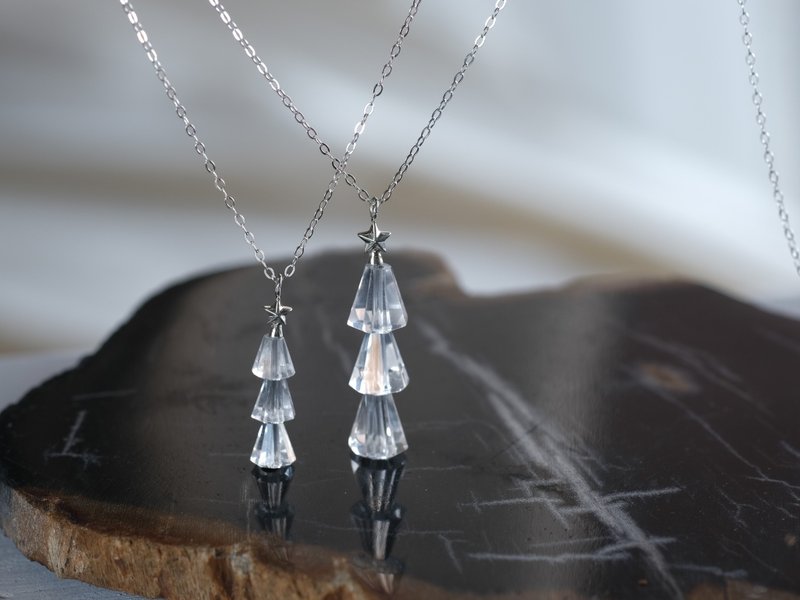 银色 石英树 项链 可选尺寸 迷你圣诞树 - 项链 - 其他金属 银色