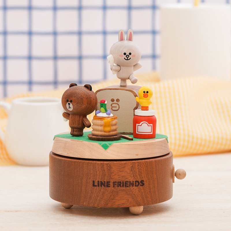 【LINE FRIENDS】熊大美味派对 多旋转音乐盒 | Wooderful life - 摆饰 - 木头 多色
