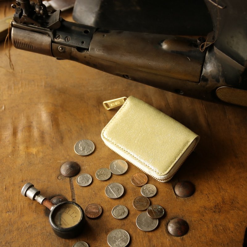 Made in Japan Coin Purse Cowhide Irozawa Kinko made in JAPAN handmade leather wallet coincase - 零钱包 - 真皮 金色