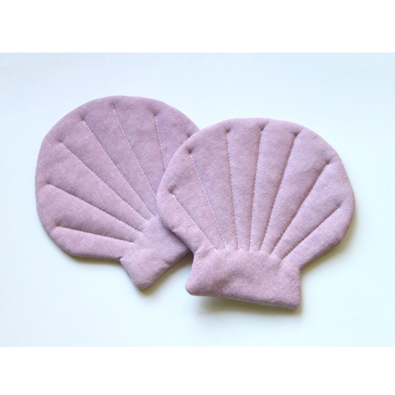 贝壳置物垫 杯垫 / 紫 - 杯垫 - 棉．麻 紫色