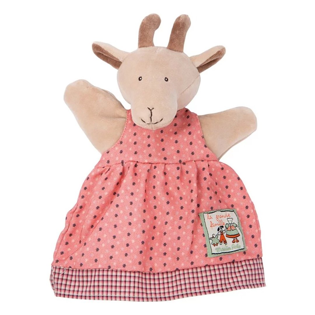 法国 Moulin Roty 欢乐家庭 Pierrette 羊_手偶 25cm - 满月礼盒 - 其他材质 粉红色