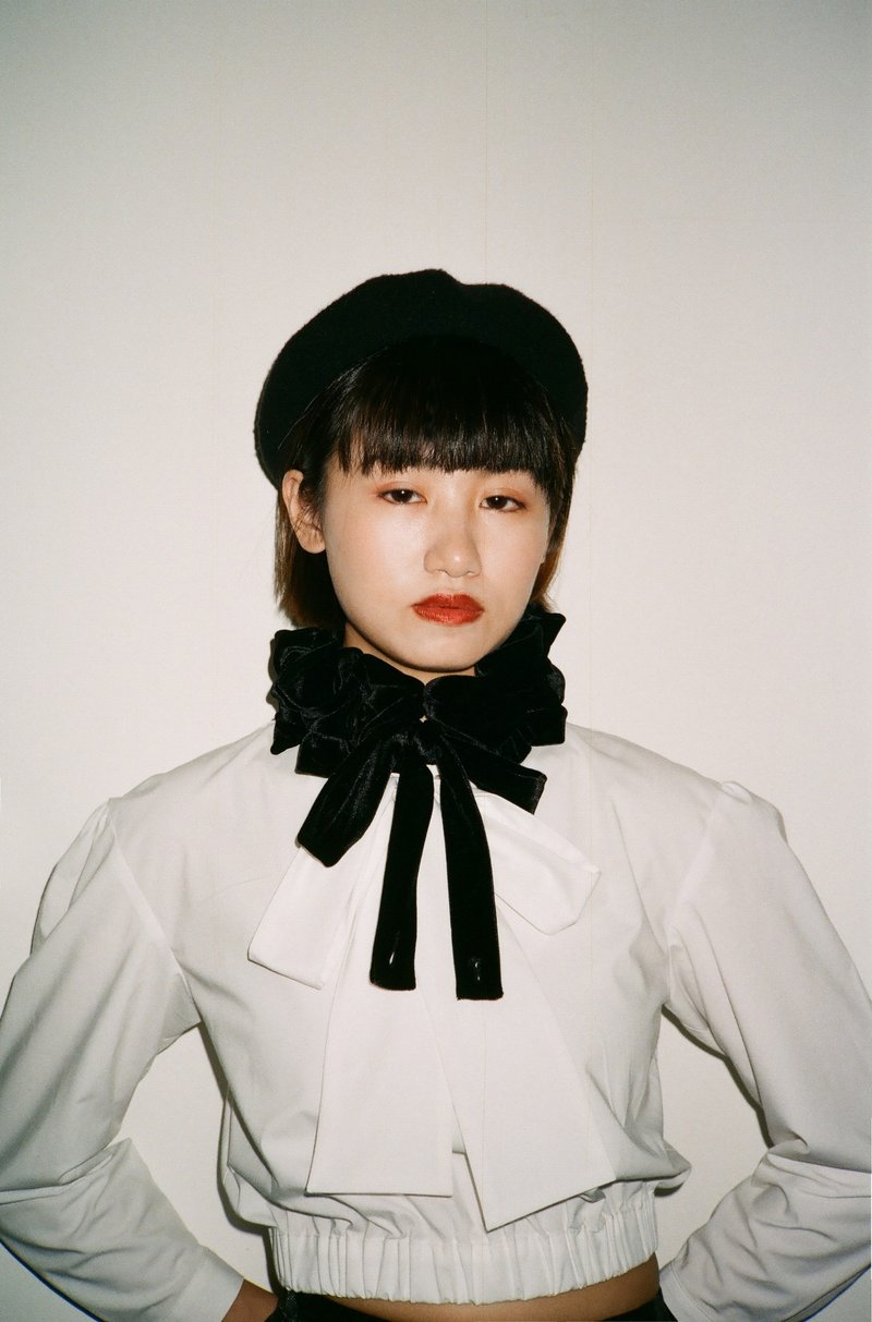 MOMO双戴法丝绒围巾 - 其他 - 其他人造纤维 黑色