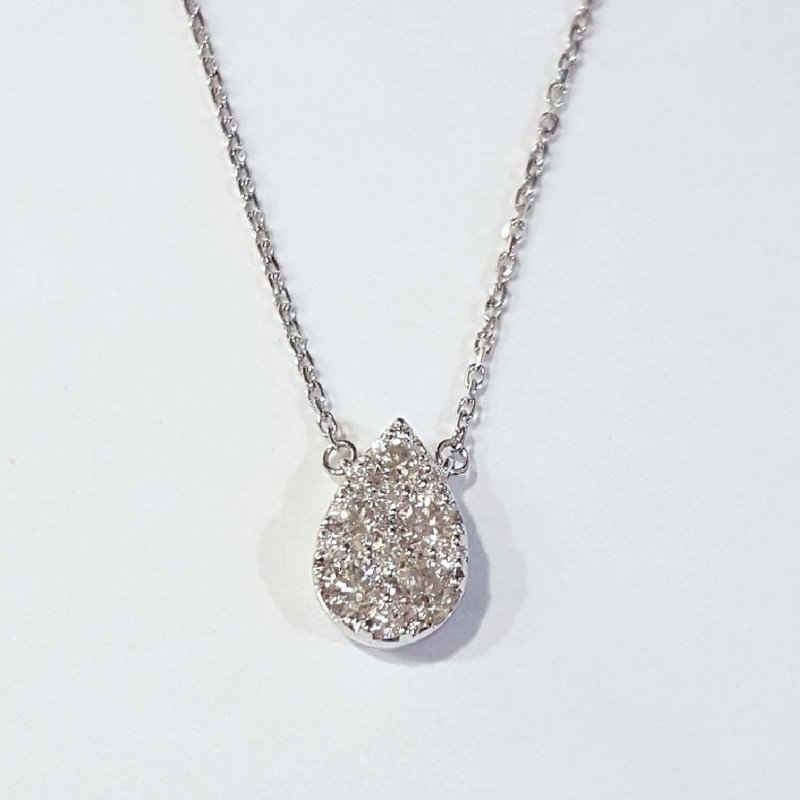 【Moriarty Jewelry】水滴设计  - 圆钻 - 18K 白K金 钻石项链 - 项链 - 钻石 