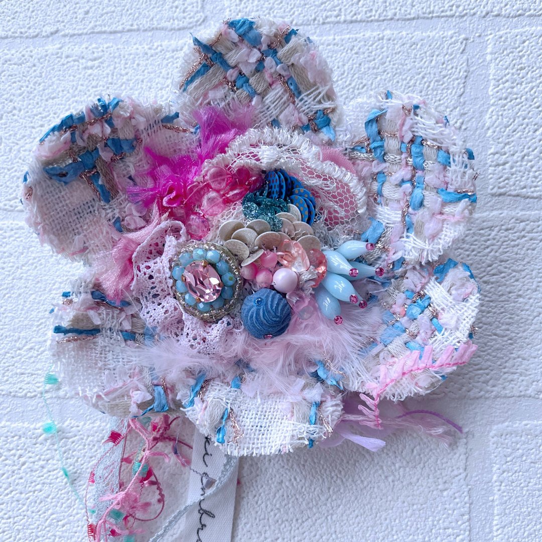 胸花 胸针 No.38  串珠 饰品 手工制作 - 胸花/手腕花 - 棉．麻 