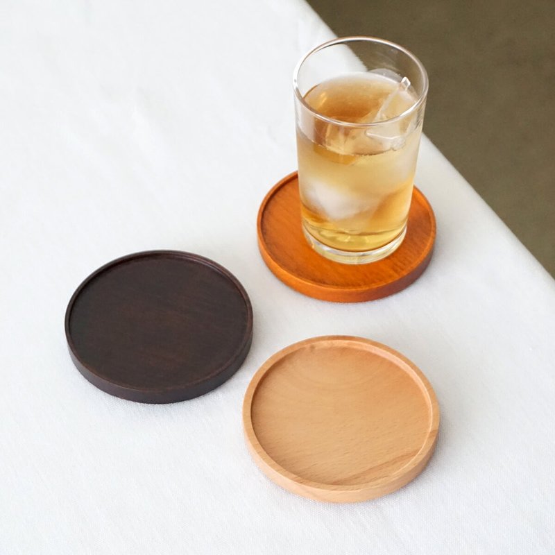 padou Buna 天然木质杯垫 咖啡茶玻璃杯餐具礼物礼物 - 杯垫 - 木头 卡其色