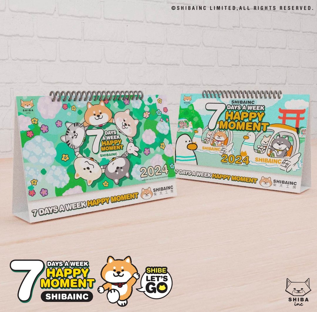 SHIBAINC—全新2024年 柴犬工房枱历 - 年历/台历 - 纸 白色