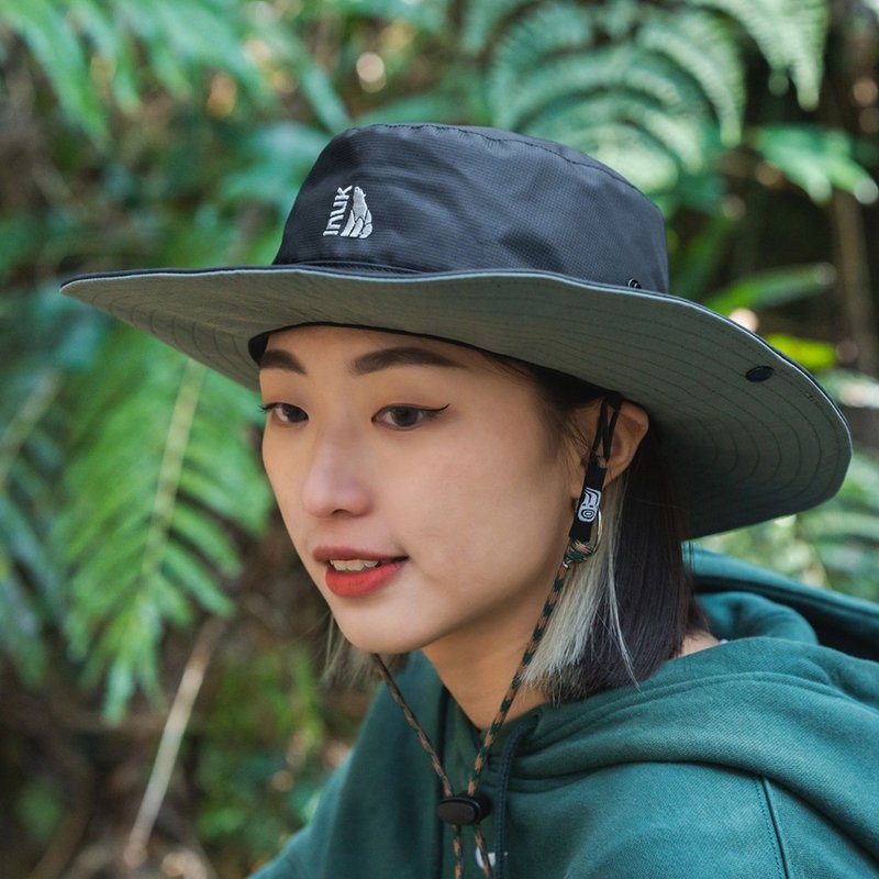 防水跳色大圆盘帽  北极黑 - 帽子 - 聚酯纤维 黑色