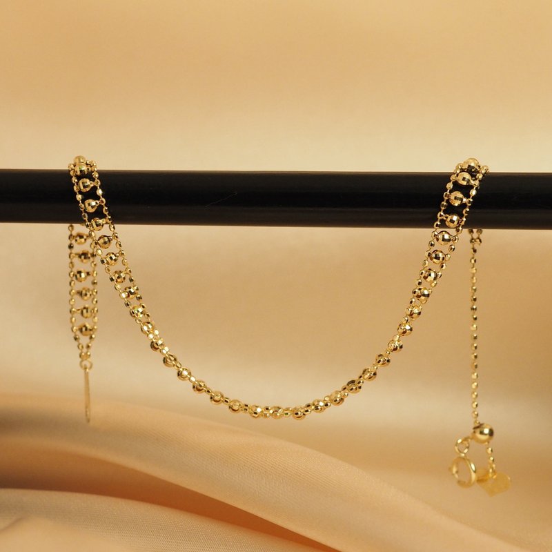 18K金Abacus 蕾丝手链 18K Gold The Abacus Gold Chain Lace Bra - 手链/手环 - 贵金属 