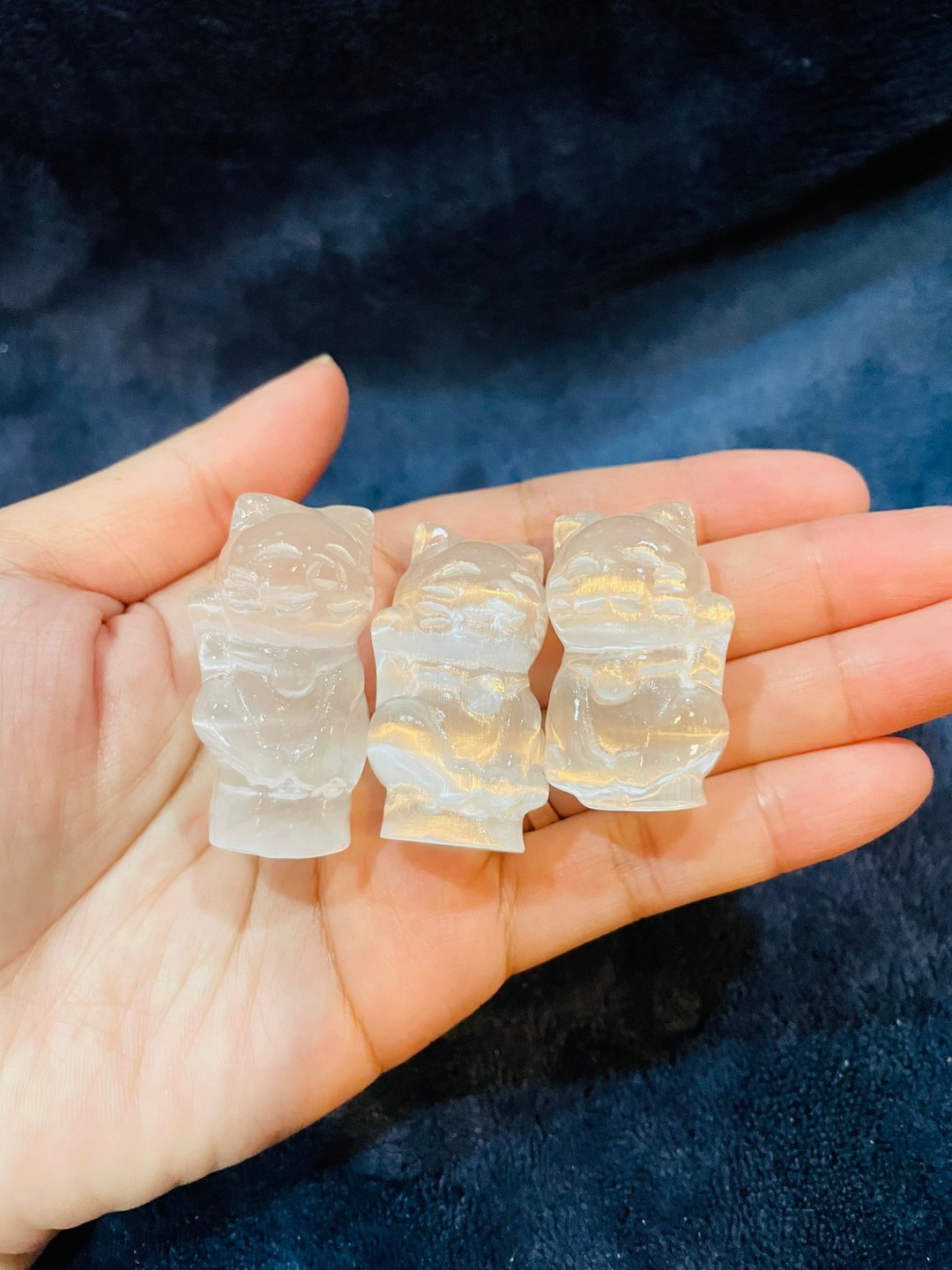 【石膏猫】水晶摆件 办公室疗愈小物 - 摆饰 - 宝石 透明