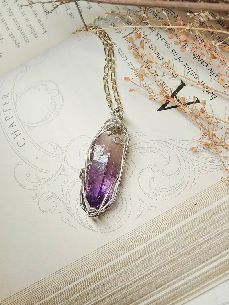 Vera Cruzs紫水晶 纯银线编坠子 - 项链 - 宝石 