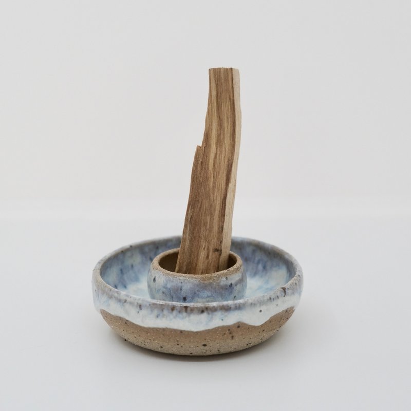 圣木线香碟 - 香薰/精油/线香 - 陶 蓝色