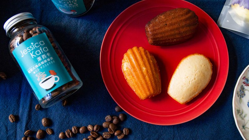 Jessica kafa 精品咖啡与P.C.T手作纯素玛德莲礼盒 - 咖啡 - 新鲜食材 蓝色