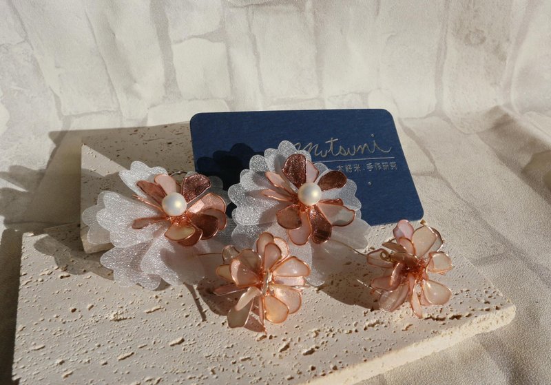 幸福的预感 - 耳环/耳夹 - 树脂 粉红色