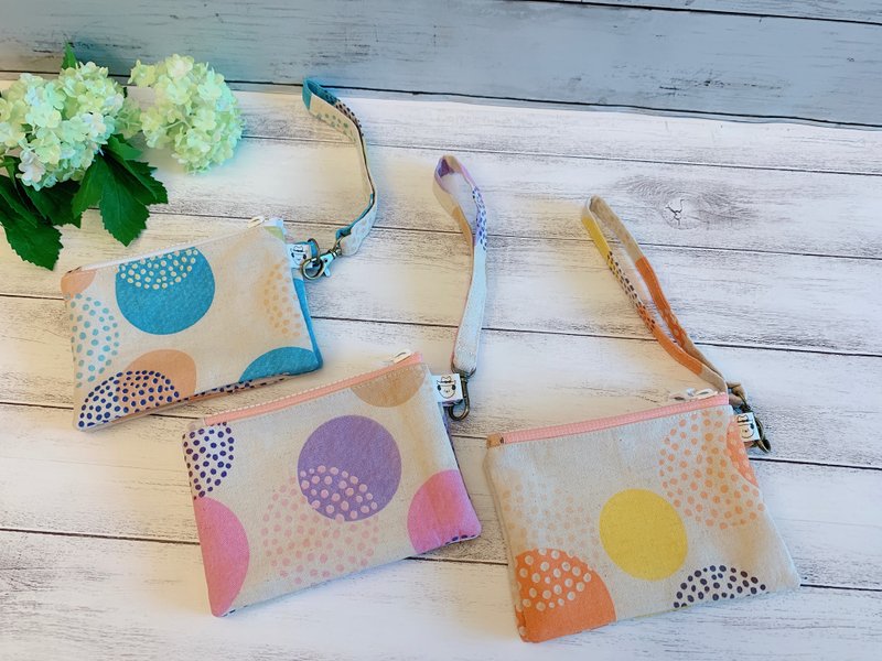 双层拉链零钱包 / 万用包 / 精油包 - 零钱包 - 棉．麻 