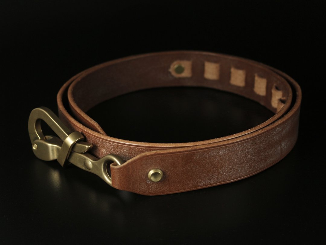 Sailor Belt 水手皮革腰带 - 厚蜡咖 - 皮带/腰带 - 真皮 咖啡色