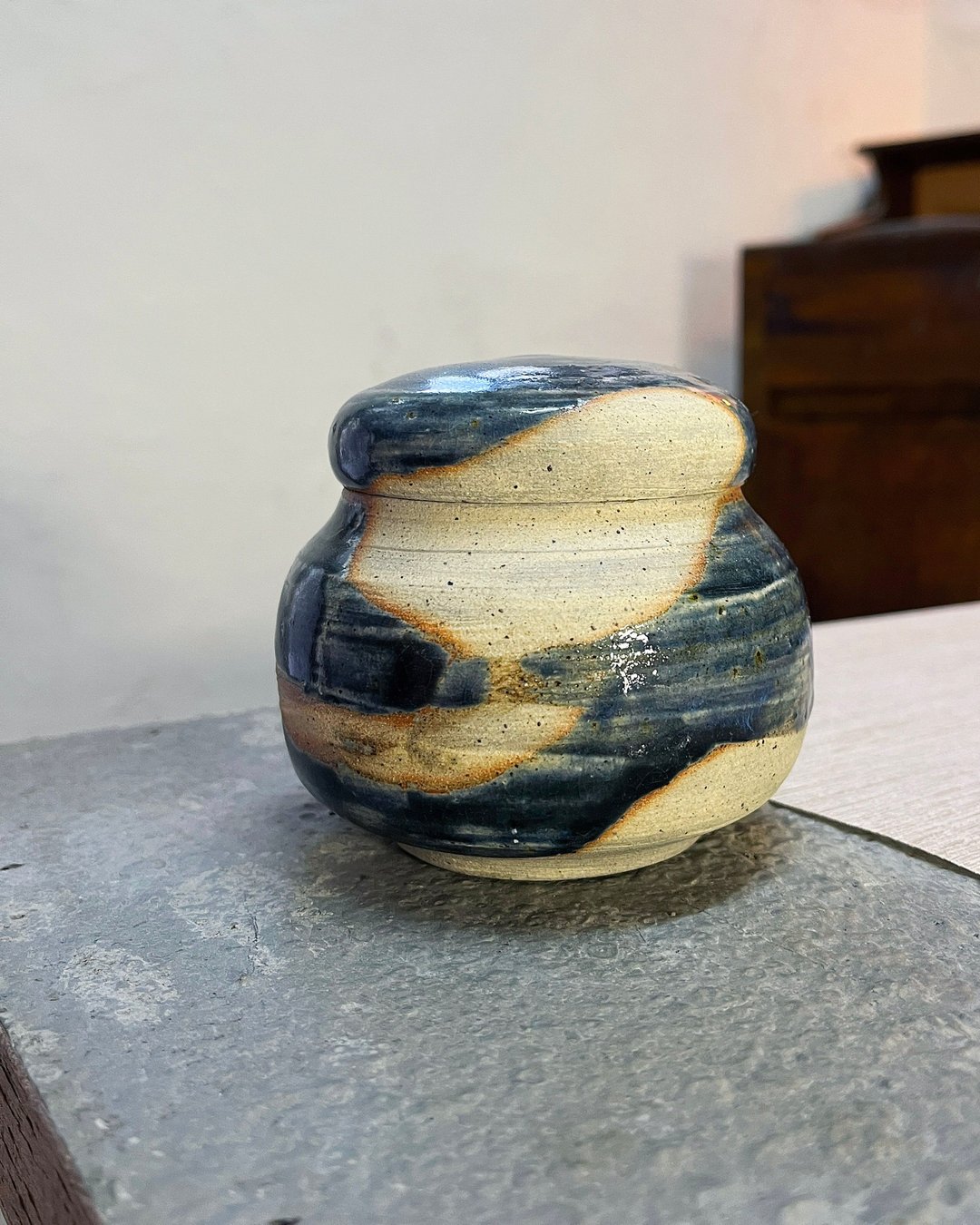 墨蓝 茶席 胖胖茶仓 茶罐 零一 | 陶器皿 - 茶具/茶杯 - 陶 白色