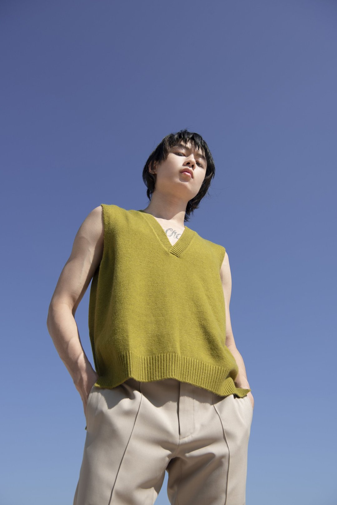 Forest Wool - Herrington Vest - 男装背心 - 棉 绿色