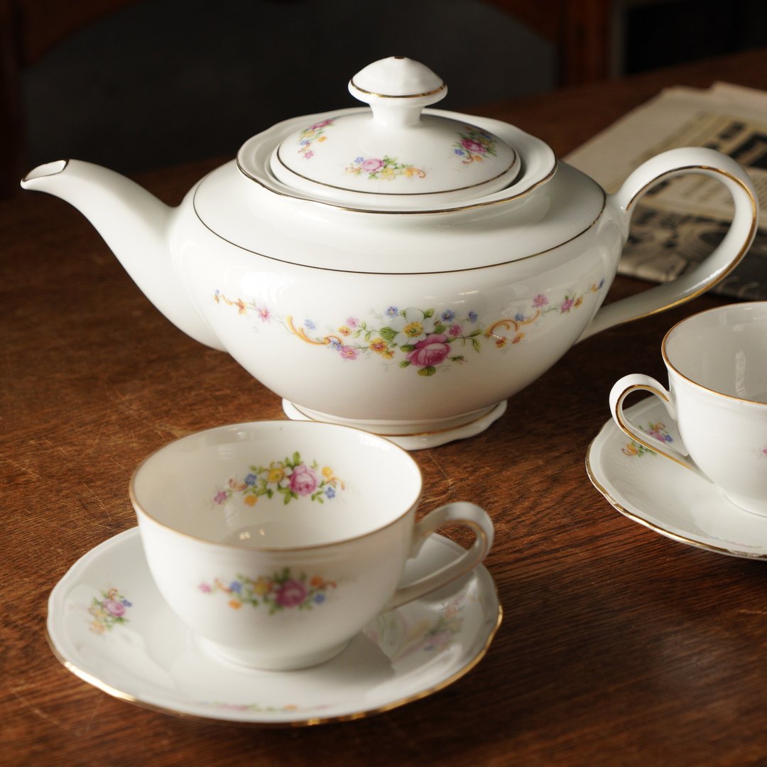 荷兰Geha野花描金双人午茶组/茶具组 - 茶具/茶杯 - 瓷 多色