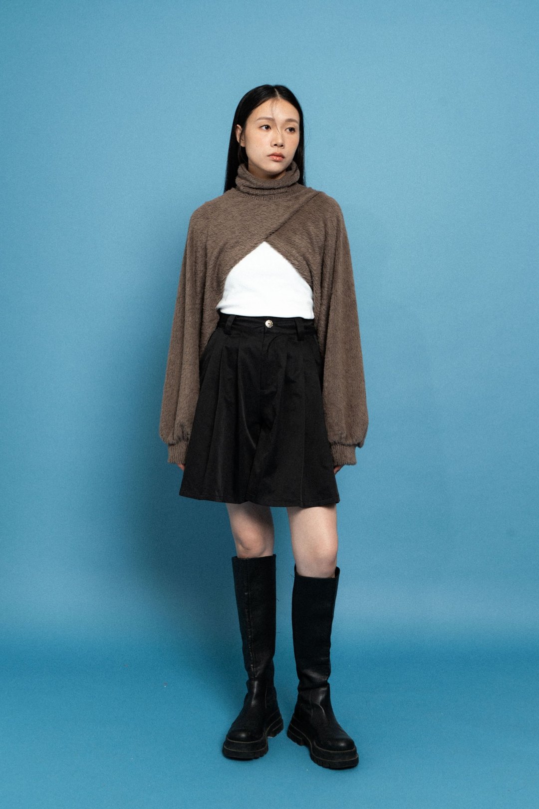 高领针织上衣 Turtleneck Knit - 女装针织衫/毛衣 - 其他材质 咖啡色