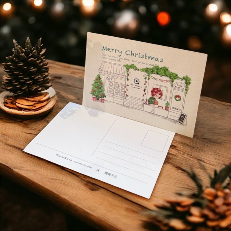 KuruKuru Coffee × 玛姬不正 圣诞联名明信片 - 卡片/明信片 - 纸 