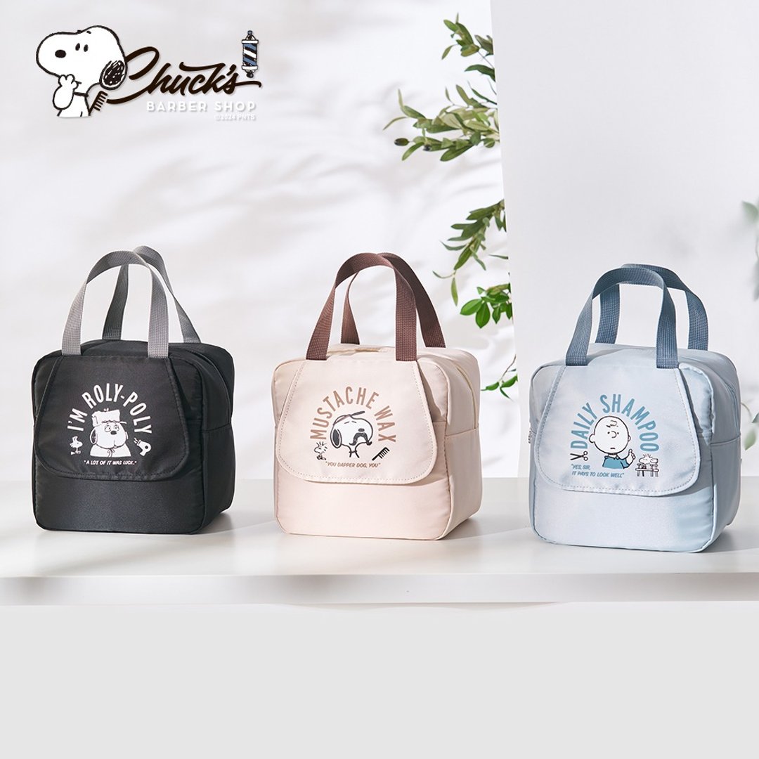 SNOOPY 史努比复古理发厅手提大容量保温袋 (内 PEVA) - 手提包/手提袋 - 聚酯纤维 