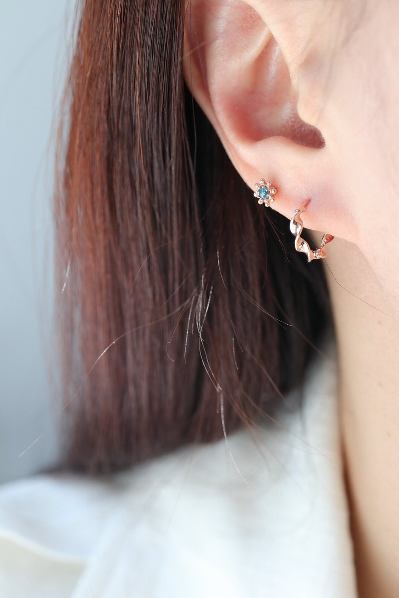 14K Spiral Earring 螺旋耳扣耳环(内径10mm) - 耳环/耳夹 - 贵金属 金色